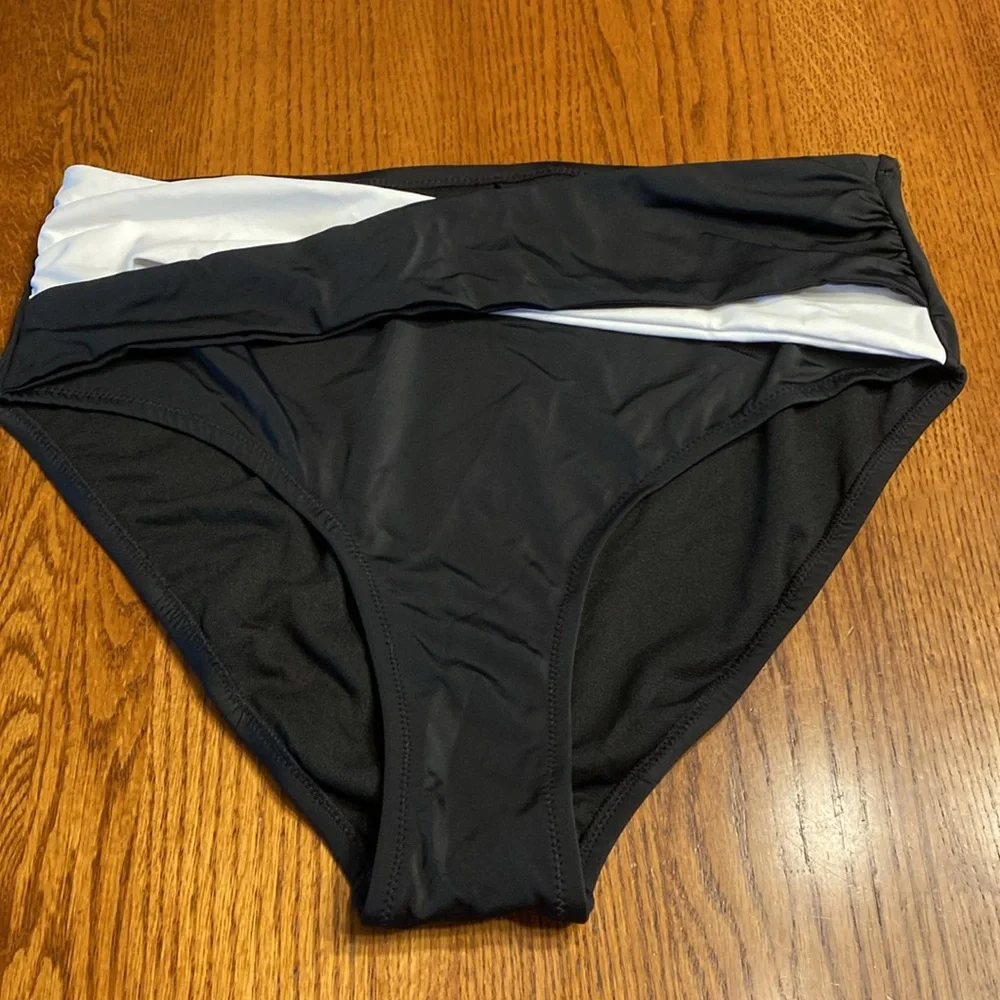 Swimsuits for all Black White Bottom Women's 16 NWT